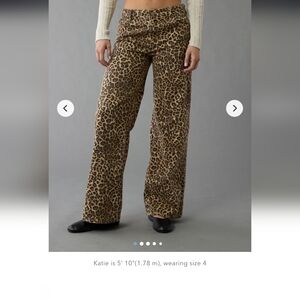 American Eagle Outfitters Leopard Print Flare Jeans